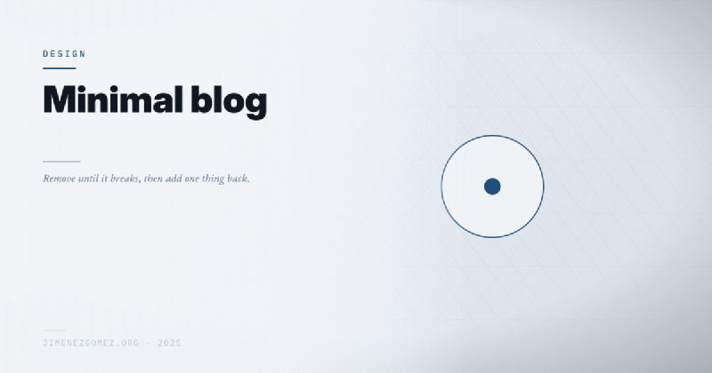 Featured image of post Minimal blog