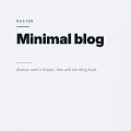 Minimal blog